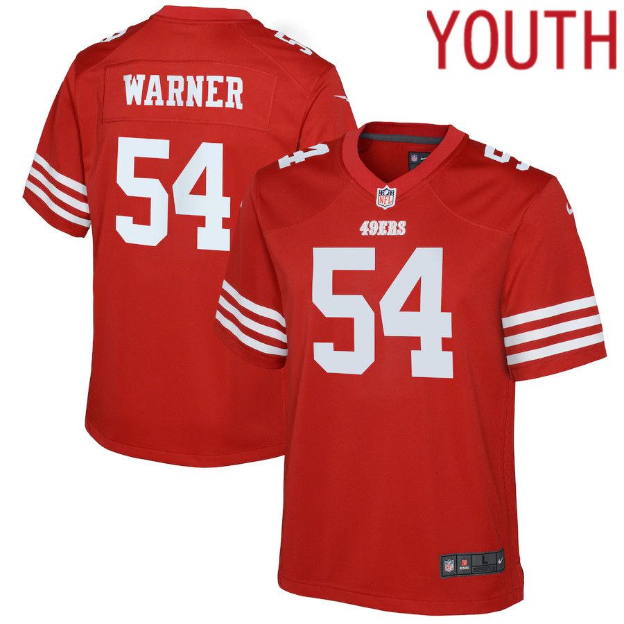 Youth San Francisco 49ers #54 Fred Warner Nike Scarlet Game NFL Jersey->youth nfl jersey->Youth Jersey